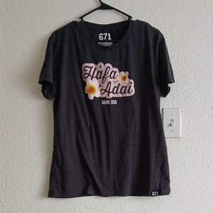 Womens Charcoal Guam Hafa Adai Graphic Tee Large